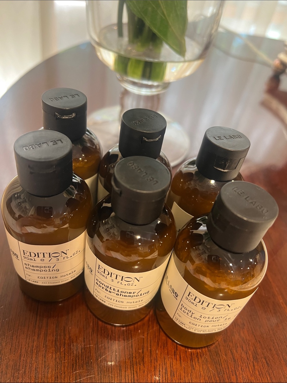 Le Labo Edition hotels. Trio in Amber Brown Bottles